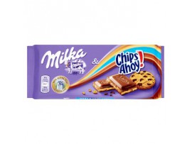 Milka Chips Ahoy! молочный шоколад с кусочками шоколадного печенья и кремовой начинкой из альпийского молока 100 г